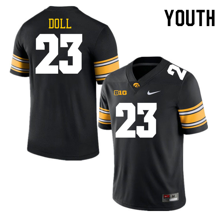 Youth #23 Brevin Doll Iowa Hawkeyes College Football Jerseys Stitched-Black